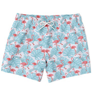 Flamingo Blue Floral Swim Trunks