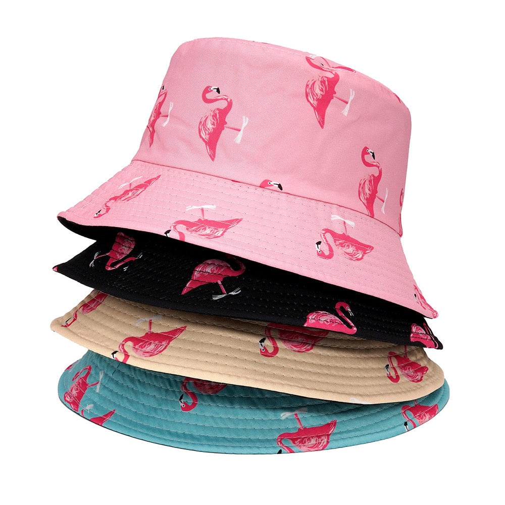 Classic Flamingo Summer Bucket Hats | The World's #1 Flamingo Shop Black