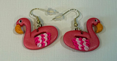 The Popular Flamingo Has Handcrafted Polymer Clay Earrings!