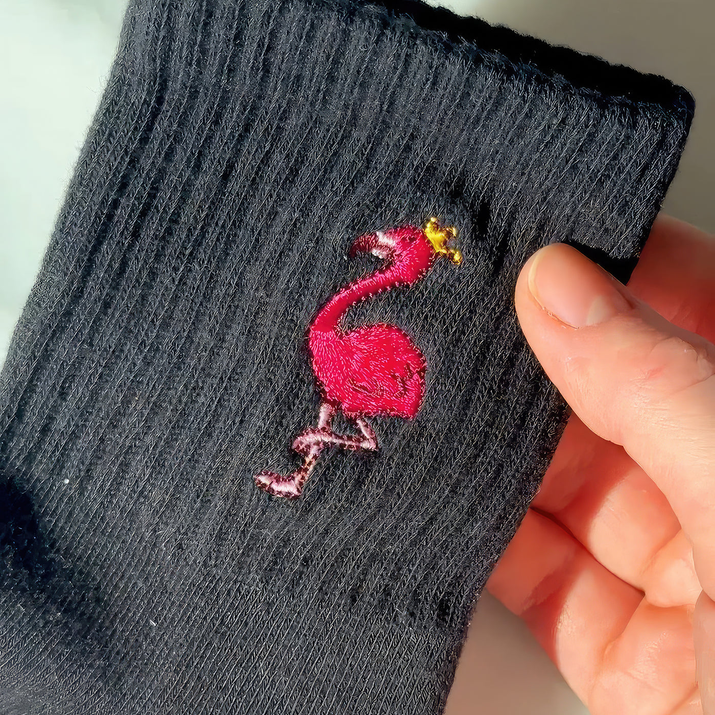 black flamingo socks