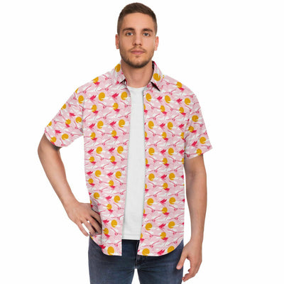 Flying Flamingo Sunset Hawaiian Shirt