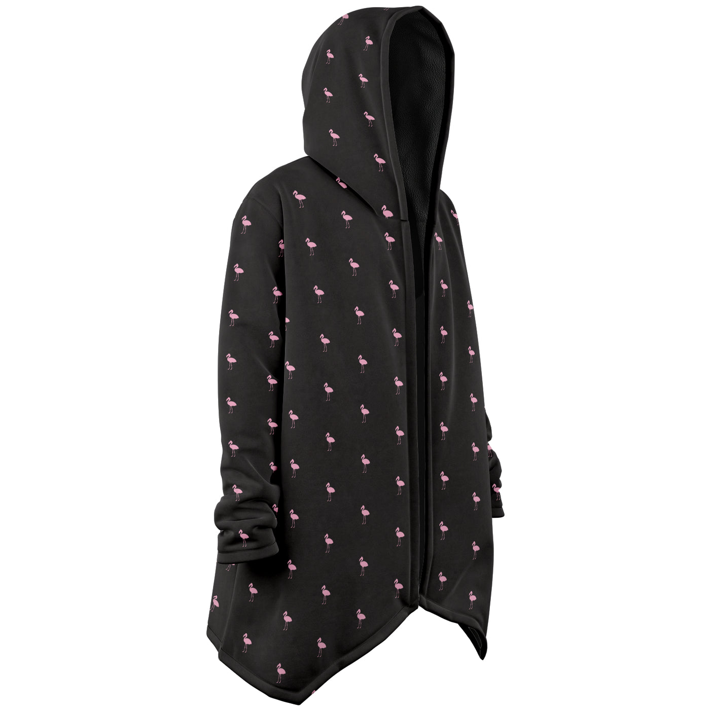 Black Classic Flamingo Cloak Hoodie