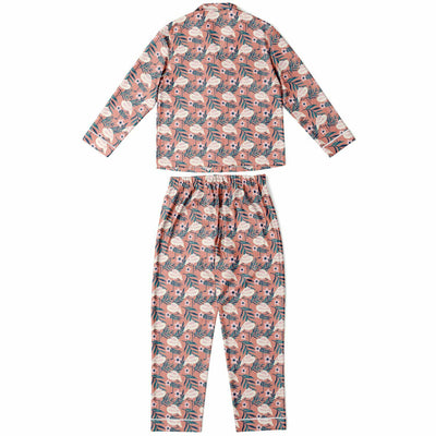 Sleepy Floral Flamingo Satin Pajamas