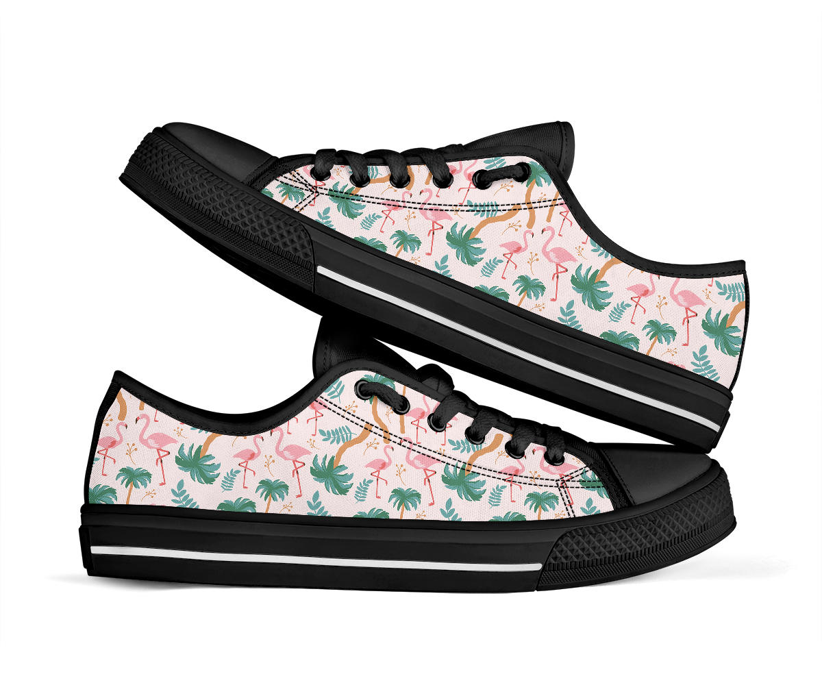 Flamingo Tropical Floral Canvas Shoes