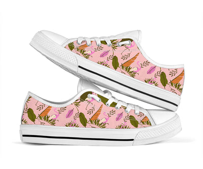 Pink Flamingo Leaf Canvas Shoes