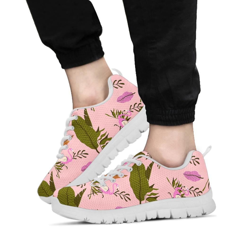 Pink Flamingo Leaf Sneakers