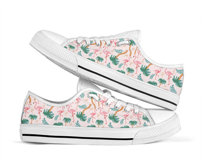 Flamingo Tropical Floral Canvas Shoes