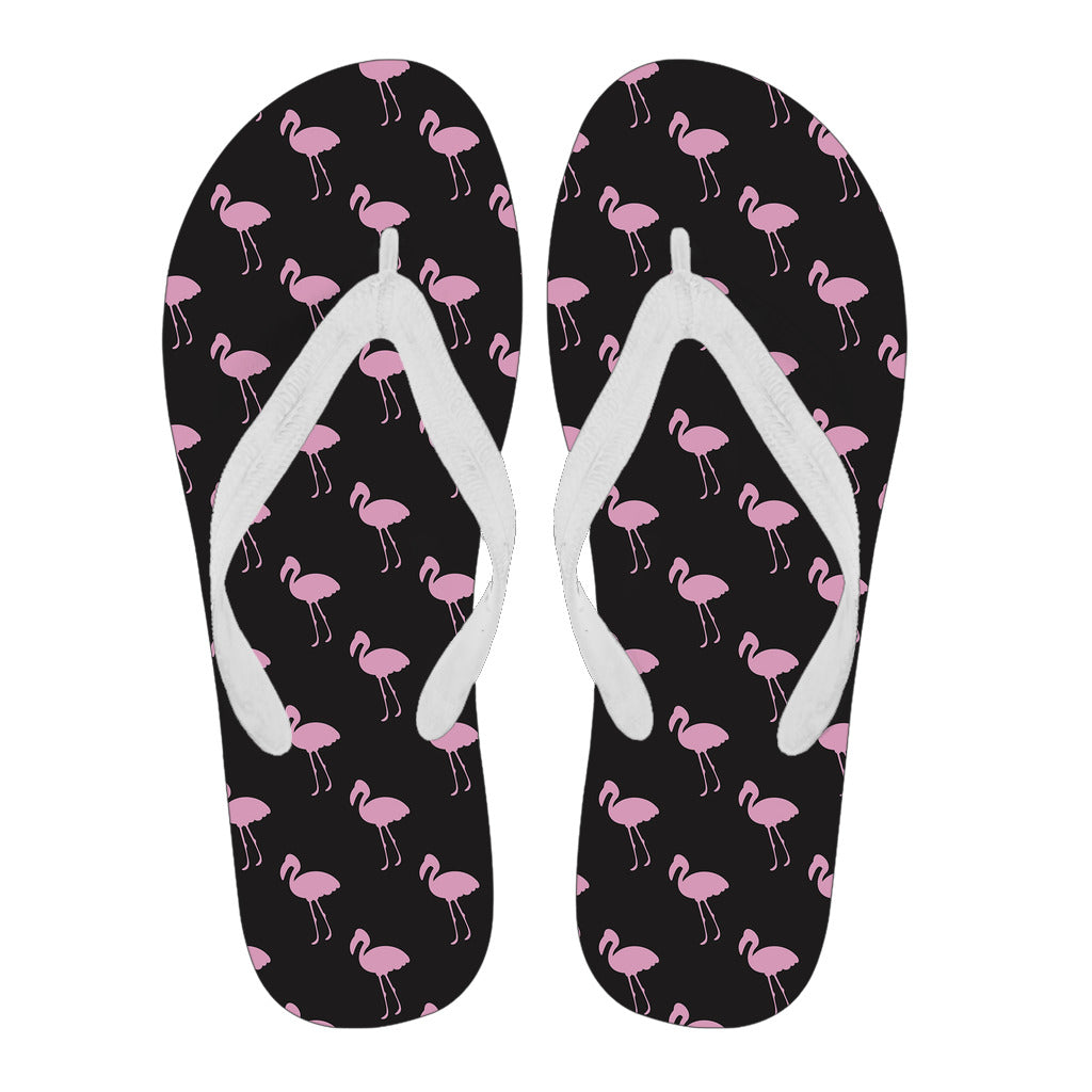 Black Classic Flamingo Flip Flops