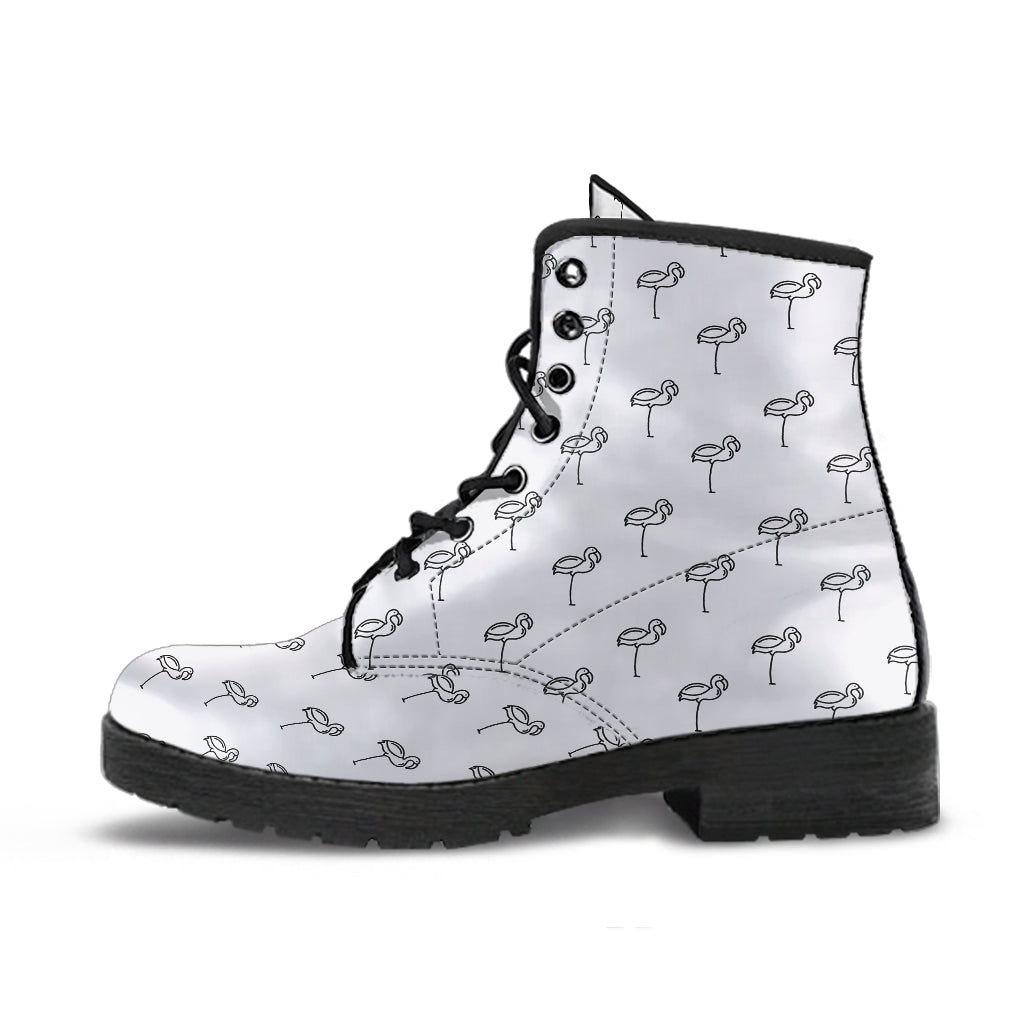 Classic Flamingo Outline Leather Boots