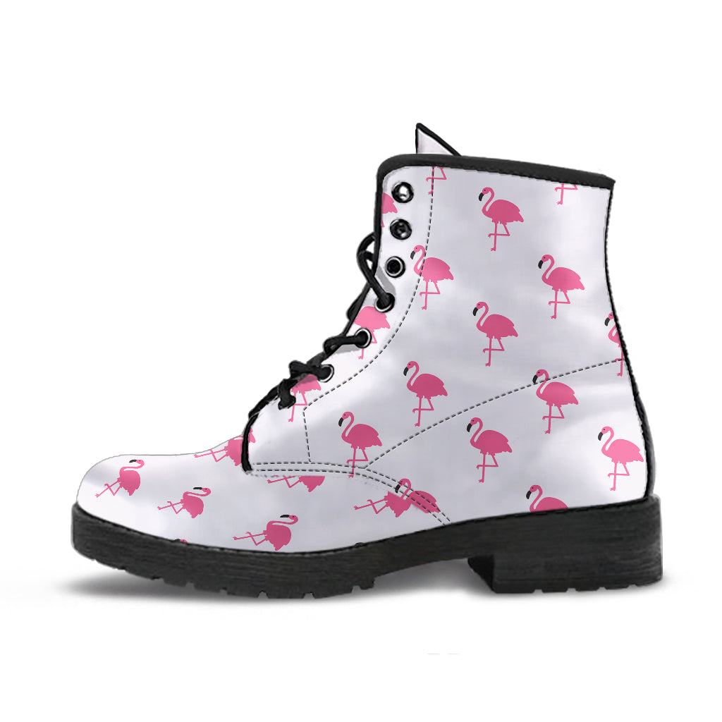 Classic Pink Flamingo Leather Boots