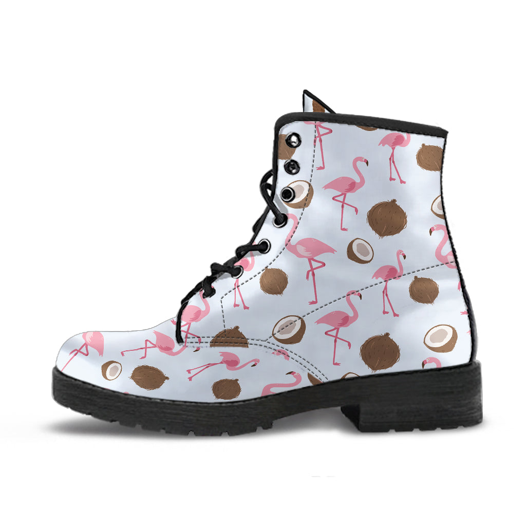 coconut flamingo leather boots