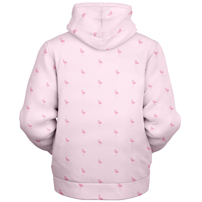Pink Classic Flamingo Zip-Up Hoodie