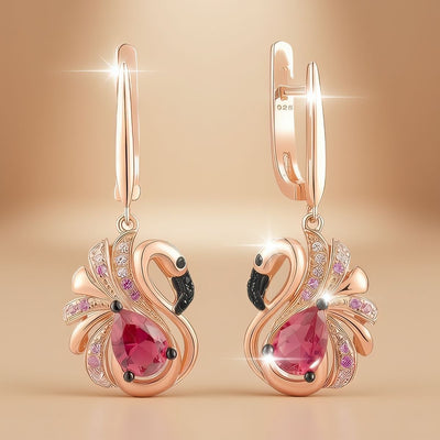 Sterling Silver Flamingo Drop Earrings