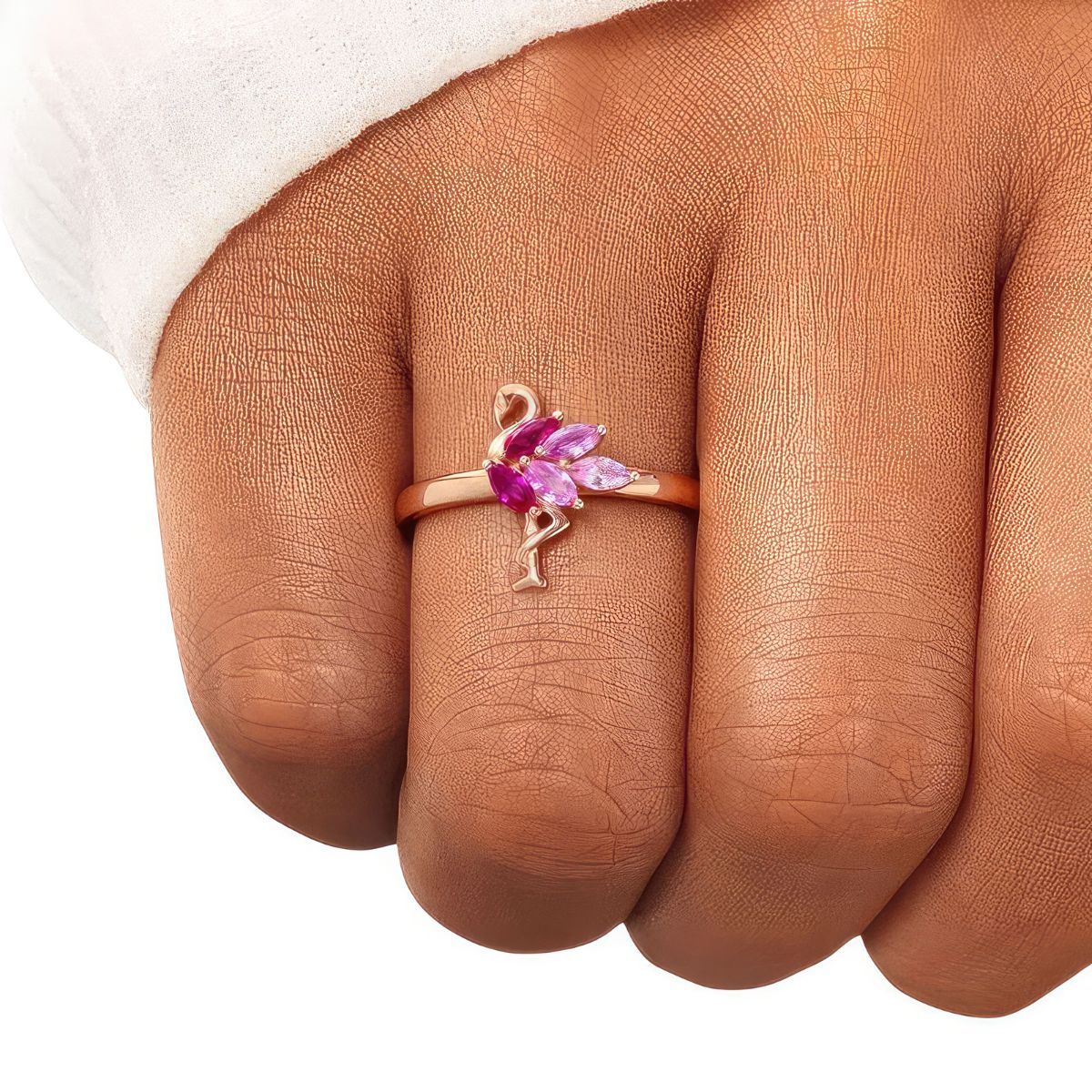 Sterling Silver Pink Flamingo Ring