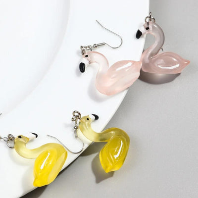 Colorful 3D Flamingo Earrings