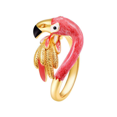 Sterling Silver Flamingo Statement Ring