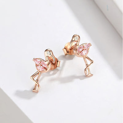 flamingo stud earrings