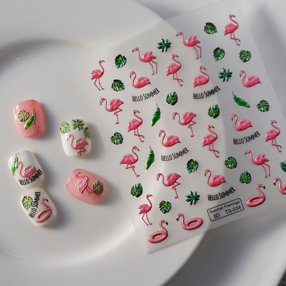 flamingo nail stickers