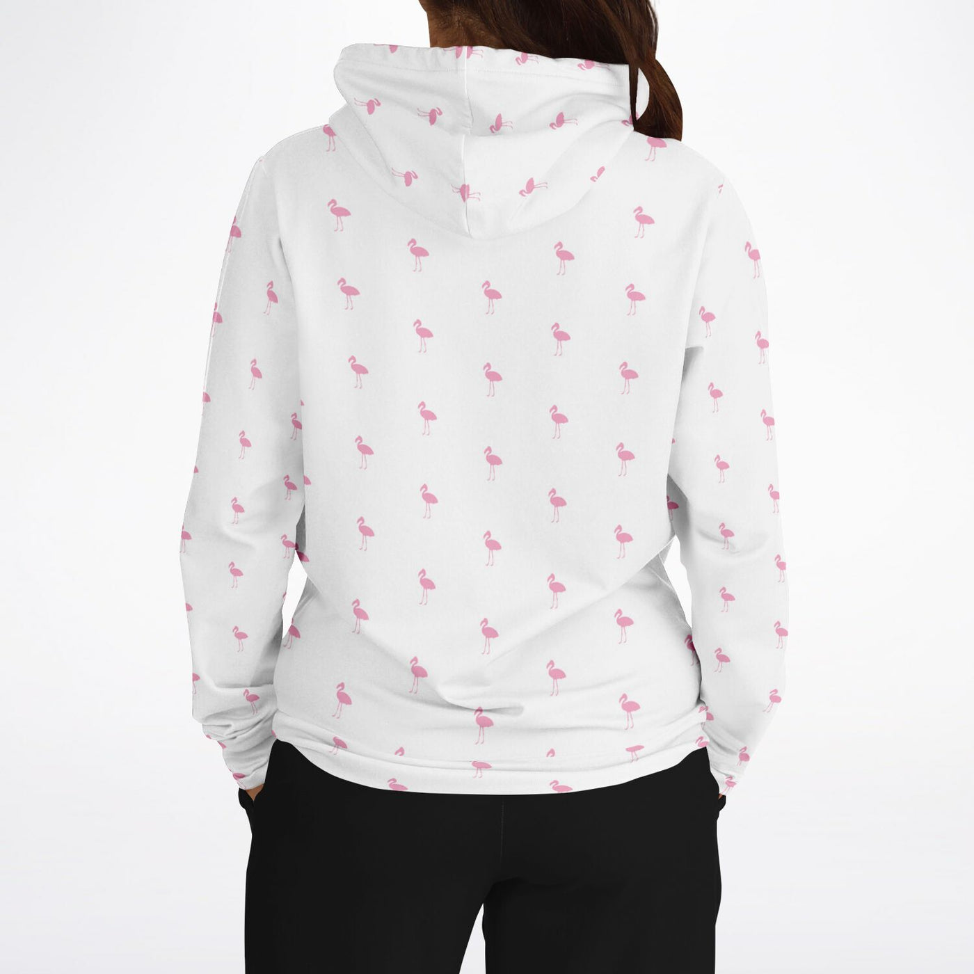 White Classic Flamingo Hoodie