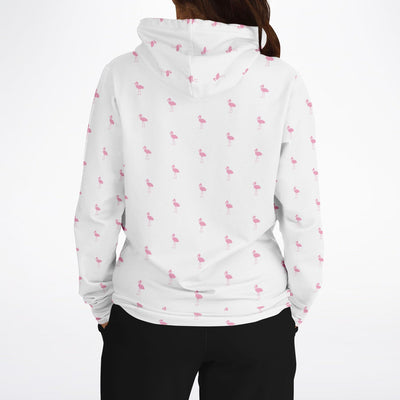 White Classic Flamingo Hoodie