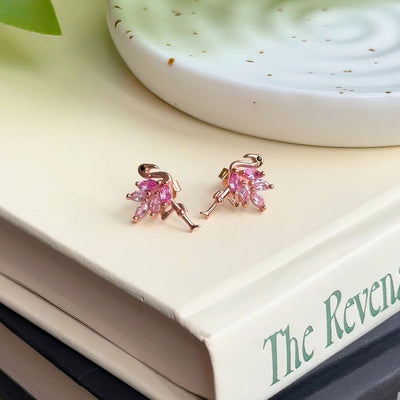 Pink flamingo earrings 