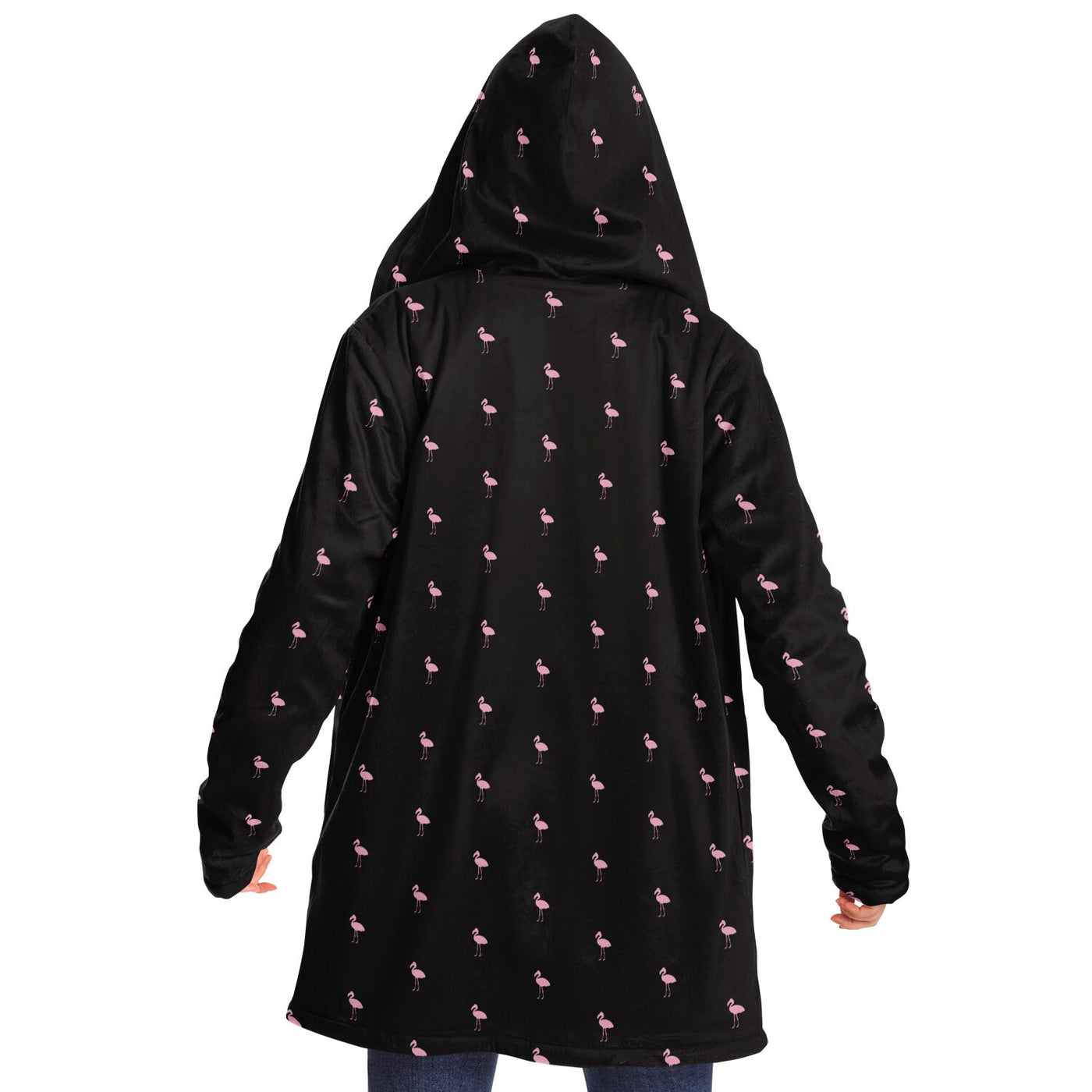 Black Classic Flamingo Cloak Hoodie