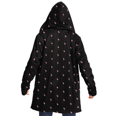 Black Classic Flamingo Cloak Hoodie
