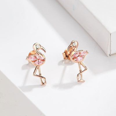 pink flamingo earrings