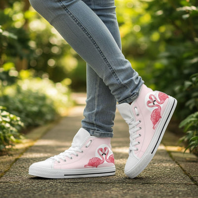 Pink Flamingo Love High Top Shoes