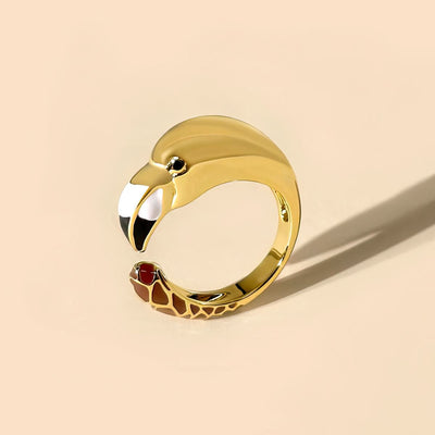 sterling silver designer flamingo ring