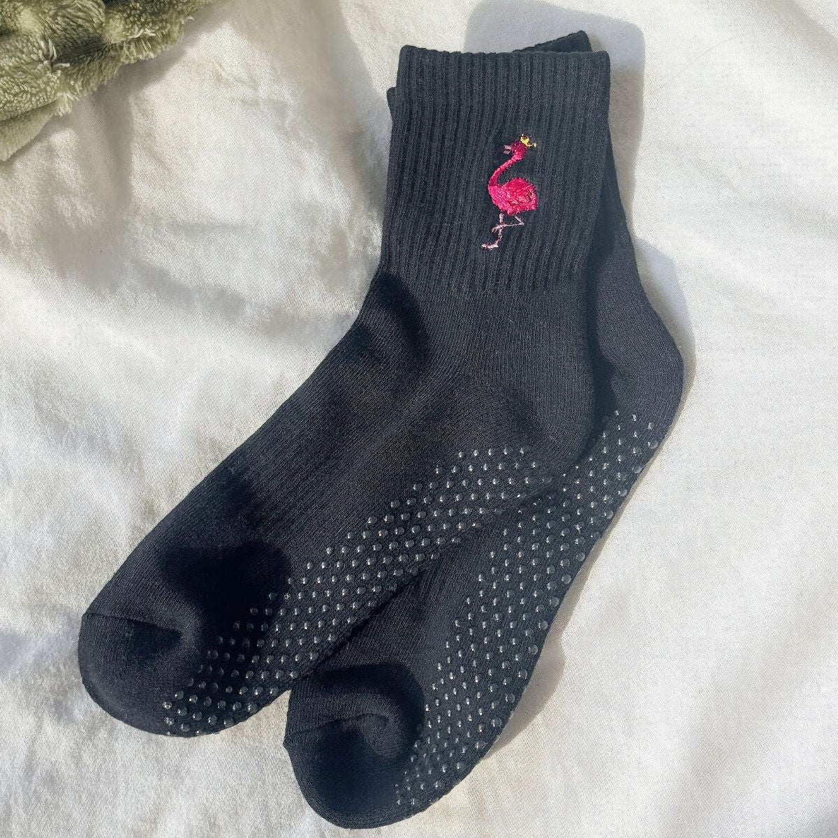 black flamingo socks