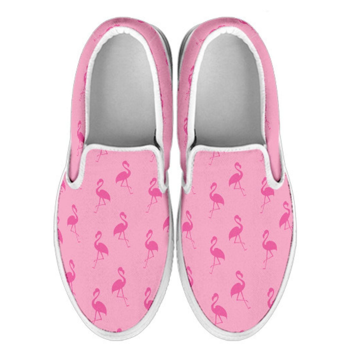 Simple Pink Flamingo Slip Ons