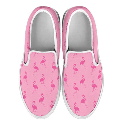 Simple Pink Flamingo Slip Ons