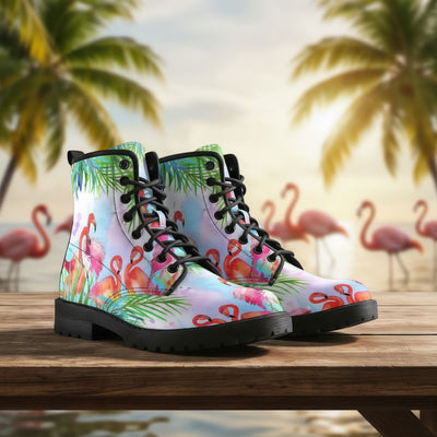 Tropical Flamingo Leather Boots