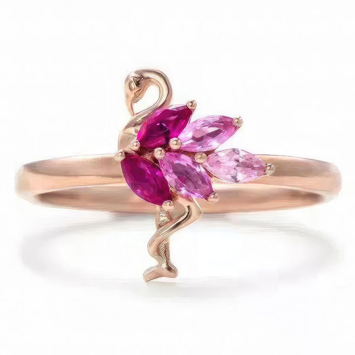 Sterling Silver Pink Flamingo Ring