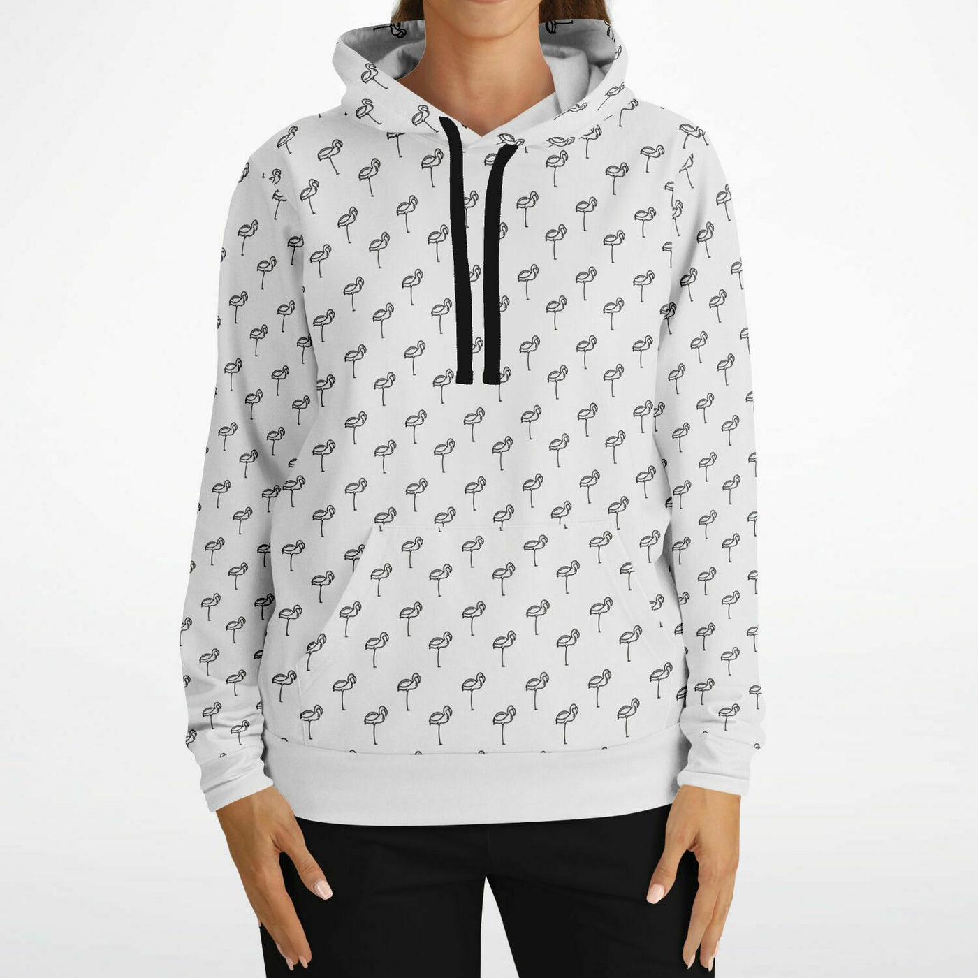 Classic Flamingo Outline Pullover Hoodie