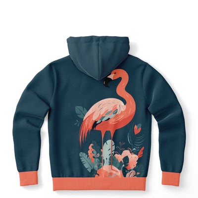 Vivid Orange Flamingo Pullover Hoodie