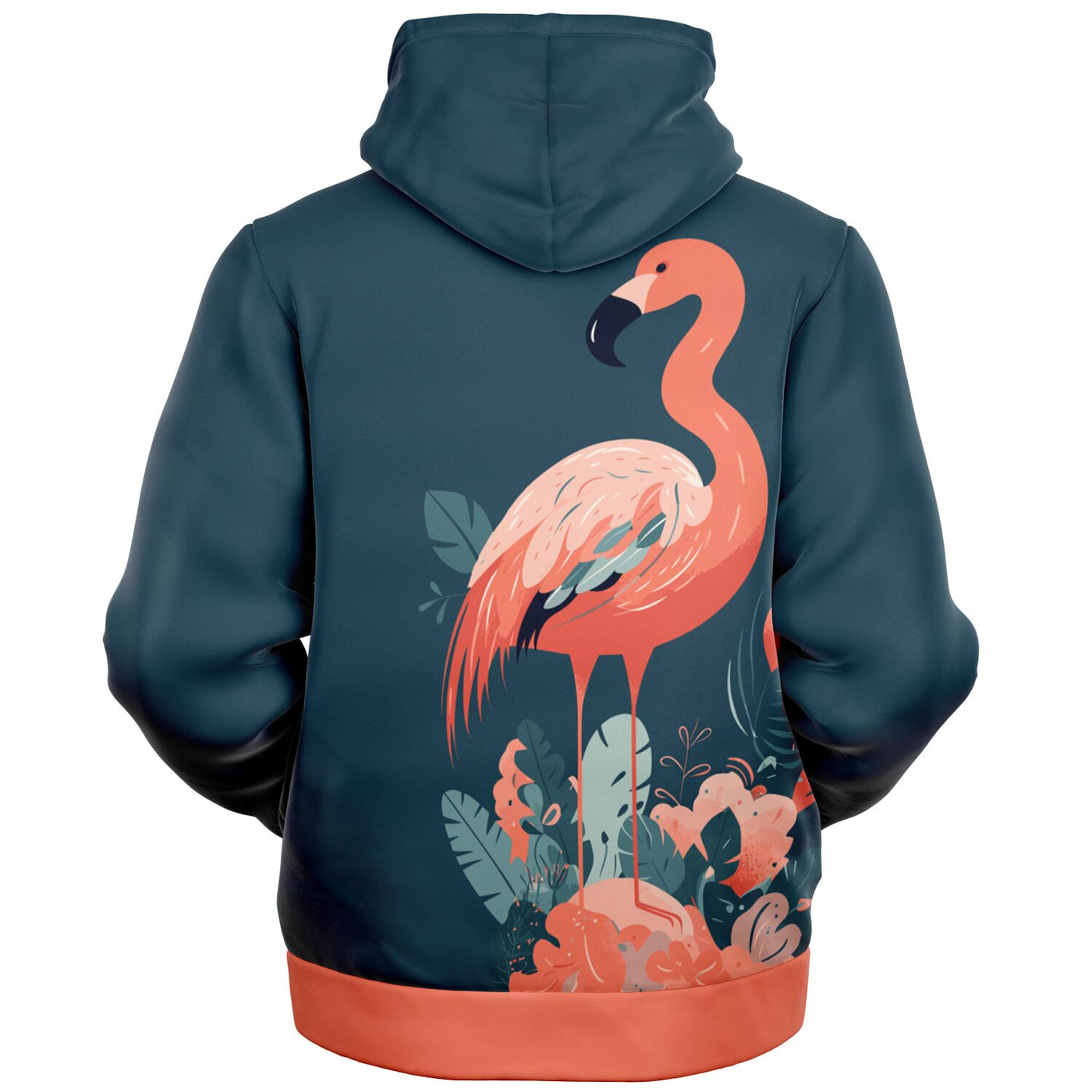 Vivid Orange Flamingo Zip-Up Hoodie