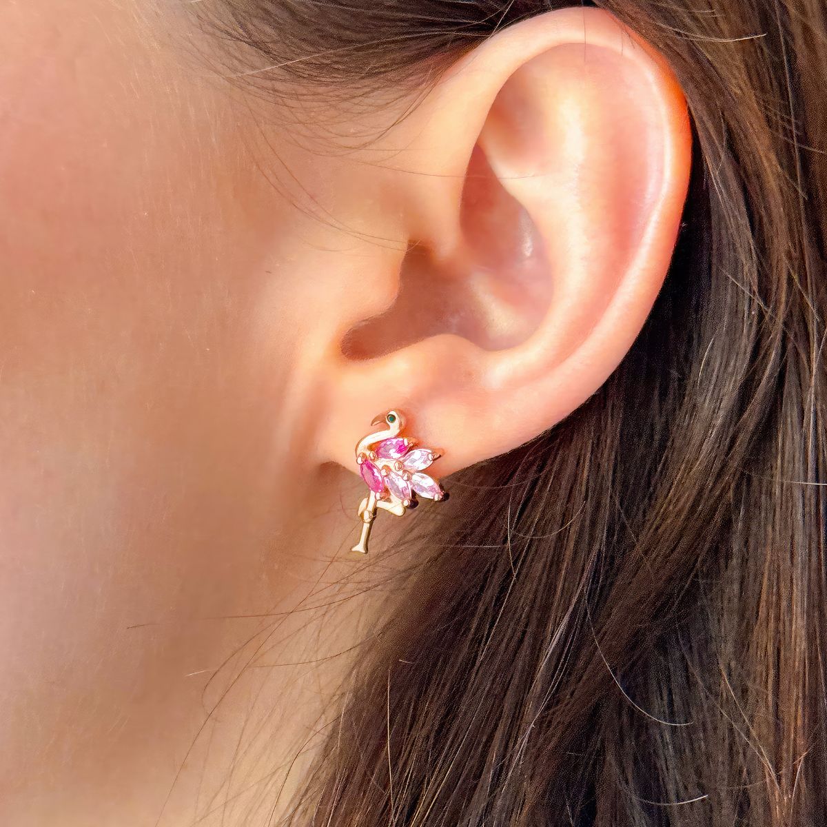 pink flamingo earrings