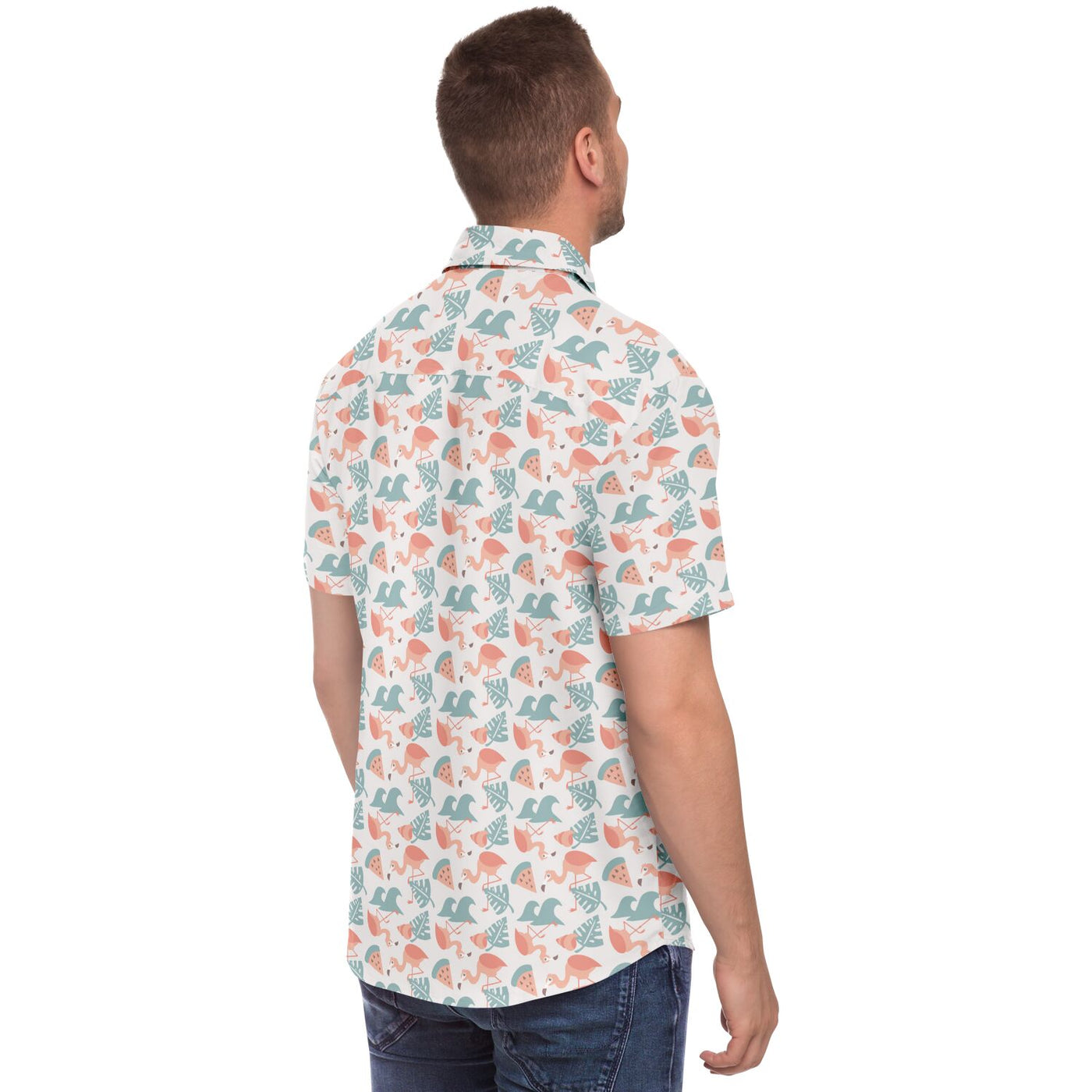 Flamingo Beach Wave Hawaiian Shirt