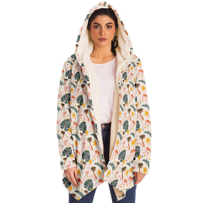 Flamingo Wild Floral Cloak Hoodie