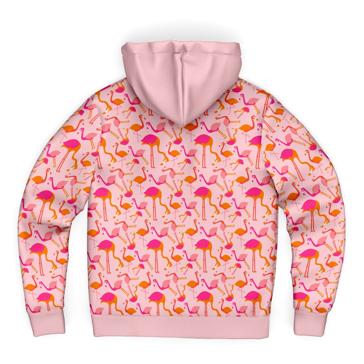 Multicolor Pink Flamingo Zip-Up Hoodie