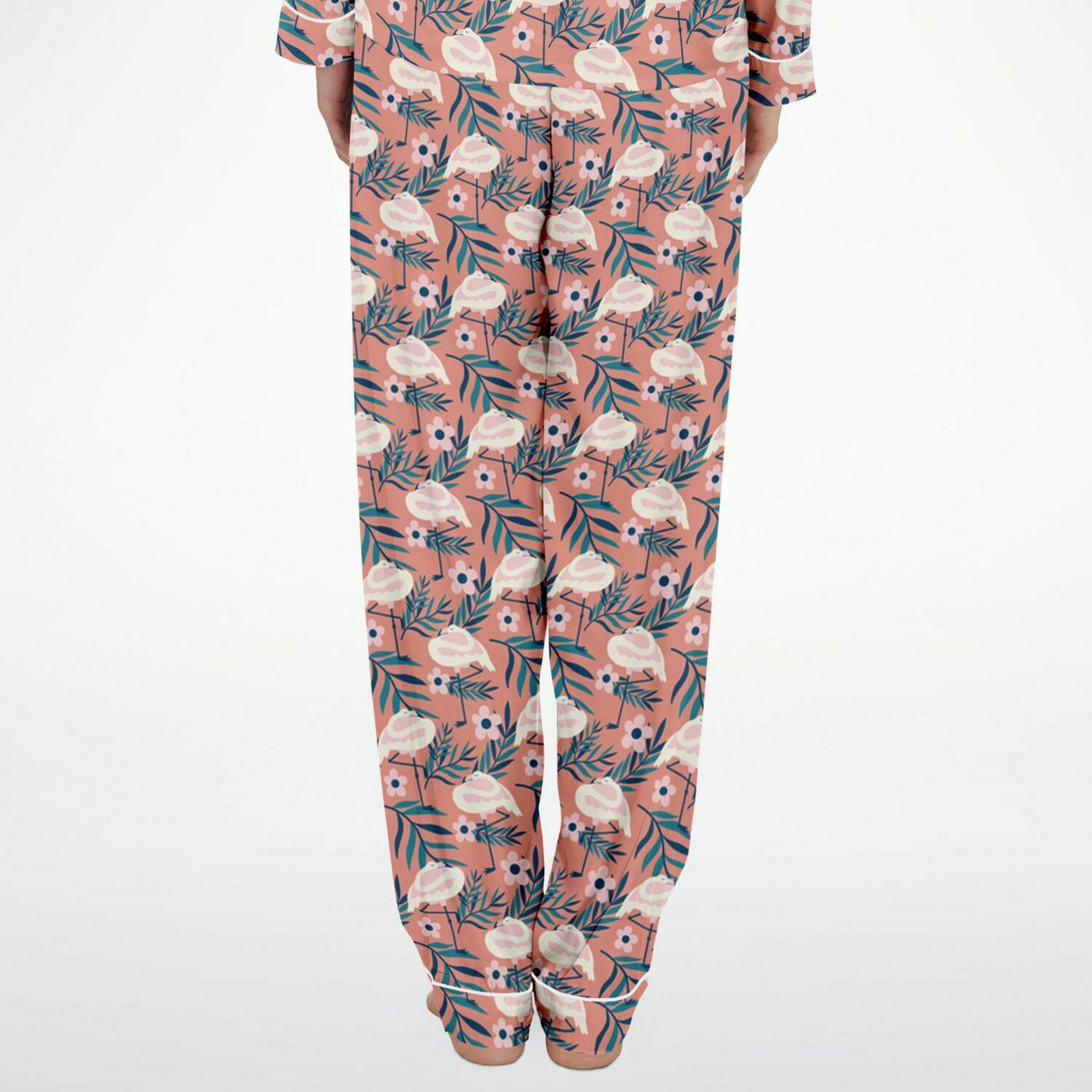 Sleepy Floral Flamingo Satin Pajamas