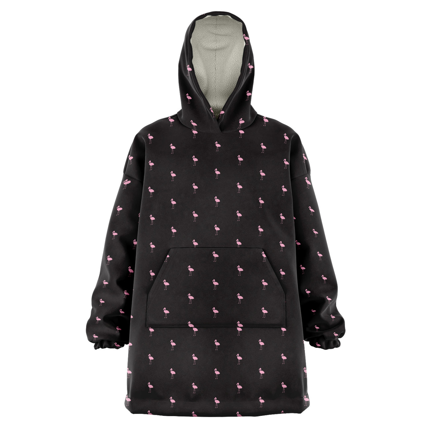Black Classic Flamingo Snug Hoodie