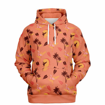 Flamingo Tropical Sunset Pullover Hoodie
