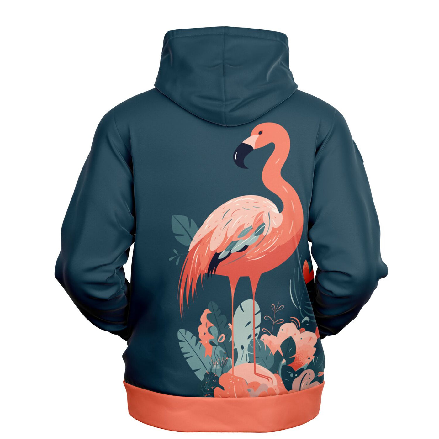 Vivid Orange Flamingo Pullover Hoodie