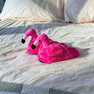 pink flamingo slippers