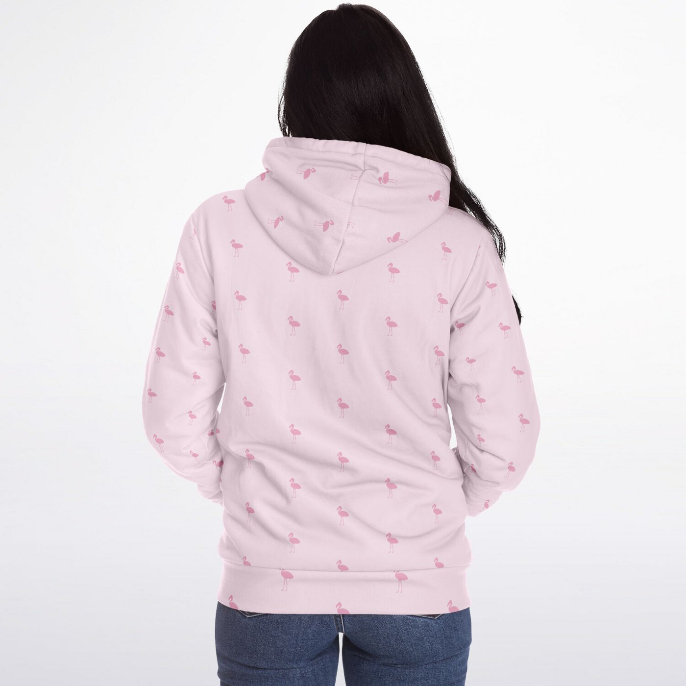 Pink Classic Flamingo Zip-Up Hoodie