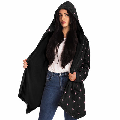 Black Classic Flamingo Cloak Hoodie