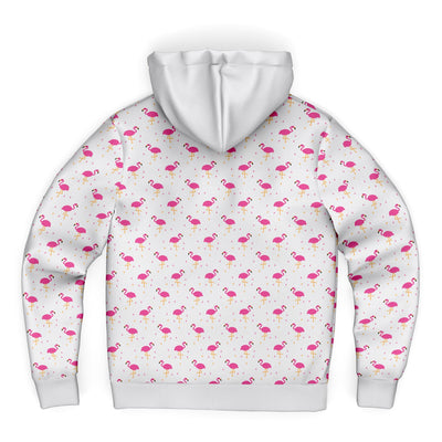 Pink Flamingo Style Zip-Up Hoodie